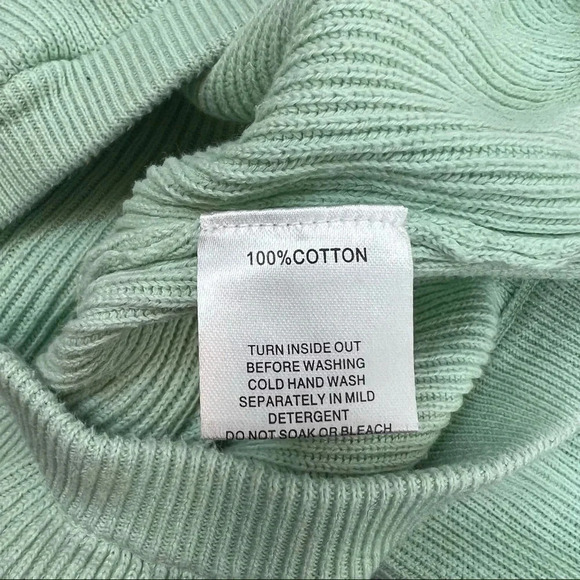Sabo Skirt Wrap Front Ribbed Sweater Mint Green Size XS - Picture 6 of 6